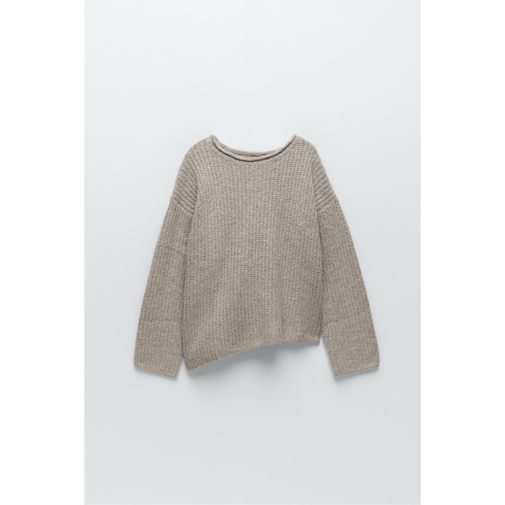 NWT ZARA WOOL BLEND ASYMMETRIC SWEATER - Picture 3 of 5
